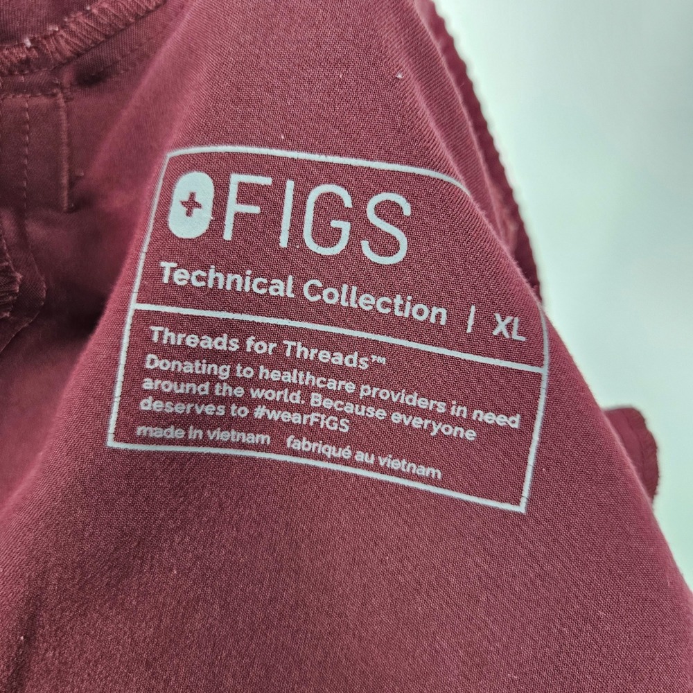 Figs Scrub Pants Mens XL Tansen Nurses Healthcare Uniforms Jogger Burgundy - Picture 7 of 9